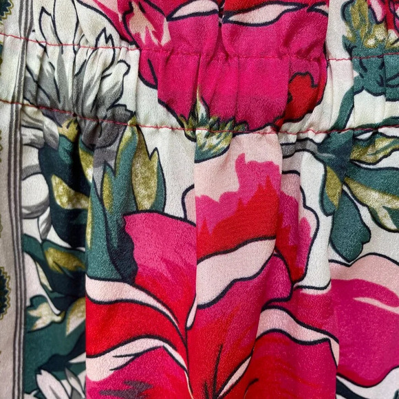 Vanessa Virginia Vintage-Inspired Red Floral Patchwork Dress Boho Summer Mini XS - Picture 7 of 15